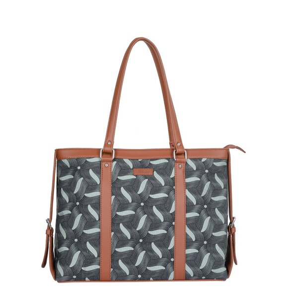 Olive Green Print Hand Crafted Fabric Ladies’ Shoulder Tote Bag, Handbag Purse - Picture 1 of 11